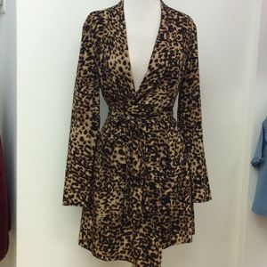Leopard wrap dress